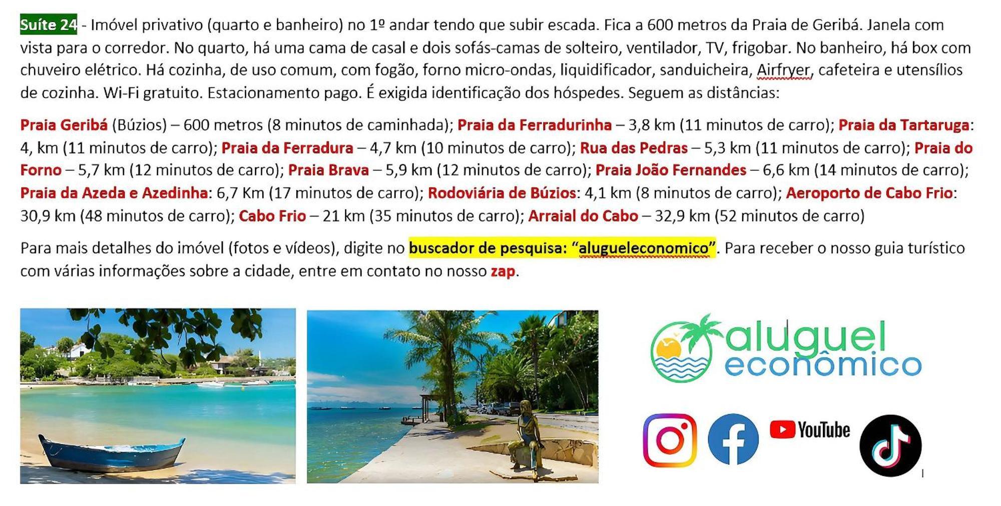 Buzios - Geriba - Suites - Aluguel Economico Exterior photo
