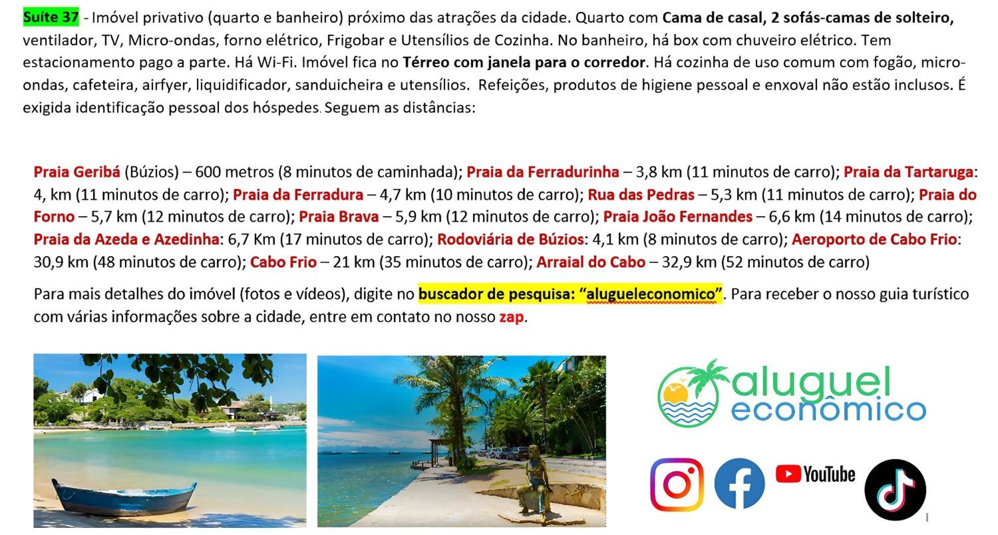 Buzios - Geriba - Suites - Aluguel Economico Exterior photo